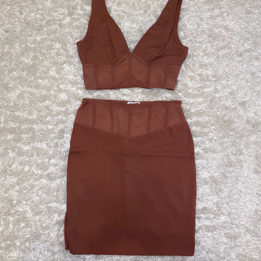 Brand New Crop Top/Skirt Set